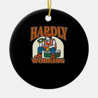 Bone Hands Heart Lesbian Goth Minimal Design Ceramic Ornament