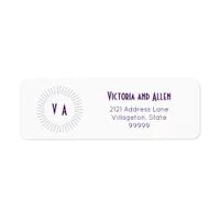 Purple 2-Letter Monogram Return Address Label