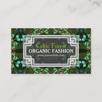 Organic Forest Green Gold Celtic Business Cards