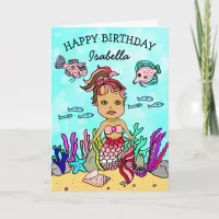 Mermaid Themed Happy Birthday Card