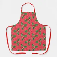 Cheerful Holly and Gold Stars Apron