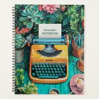 Typewriter with Colorful Plants | Botanical Print Planner