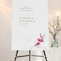 Wildflower Wedding Watercolor Welcome Fchsia ID954 Foam Board