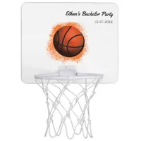 White Orange Basketball player champion party Mini Basketball Hoop