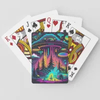 Psychedelic UFO Fantasy Art Poker Cards