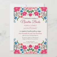 Floral Colorful Elegant Boda Spanish Wedding Invitation