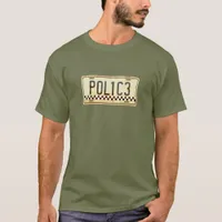 Funny Police Officer Car License Plate Graphic T-Shirt