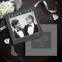 Tailored Black & White Wedding Photo ID1090 Thank You Card