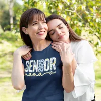 2026 Senior Mama Blue and Yellow Floral Mother  Tri-Blend Shirt