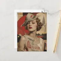 A Gorgeous Woman in a Flour Dress Postcard