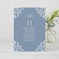 Elegant Dusty Blue Wedding Seating Chart Sign Card