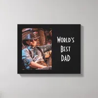 Father dad black photo canvas print