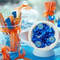 Birthday Blue Theme Hershey's Kisses Candy Favors