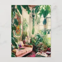 Tropical Plant Lovers Paradise Living Room Postcard