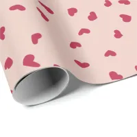 Cute Scattered Red Heart Doodles Wrapping Paper