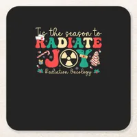 Tis Season To Joy Radiation Oncology Christmas Square Paper Coaster