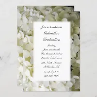 White Hydrangea Graduation Party Invitation