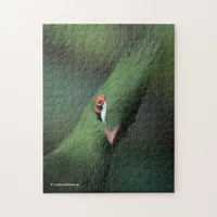 Funny Curious Guinea Turaco Green Bird Jigsaw Puzzle