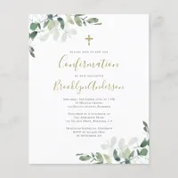 BUDGET Confirmation Invitation | Eucalyptus Gold