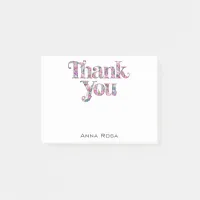 *~* AP85 Floral Gratitude Manifest Thank You 1 Post-it Notes