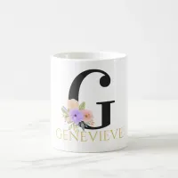 Watercolor Floral Monogram Coffee Mug