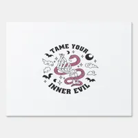 Skeleton Hand Making Heart Minimal Design Sign