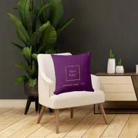 Business company logo purple elegant modern throw pillow