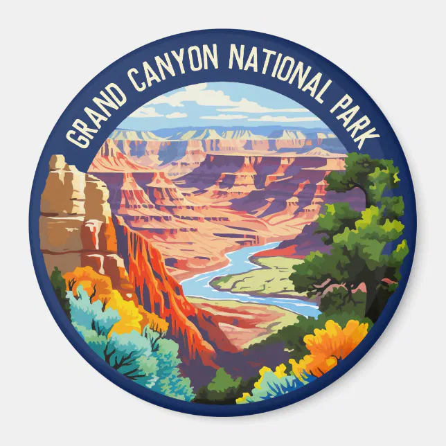 Grand Canyon National Park Arizona Vintage Art Magnet