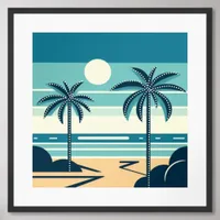 Coastal Vector Art Framed Art