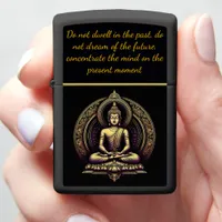 Tranquil Golden Buddha in meditation Zippo Lighter