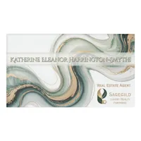 Luxury Sage and Gold Marble Realtor Logo Magnetic Name Tag