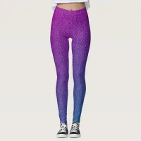 Purple to Blue Tweed Image Leggings, ZEA Leggings