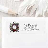 Vintage Tartan Monogram Christmas Holiday Label