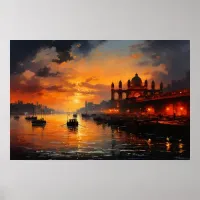 Gateway in the old city in India oil painting