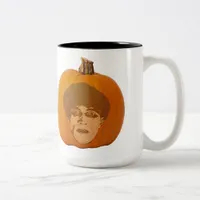Jack o' Lantern Caligari Face, Halloween Pumpkin Two-Tone Coffee Mug