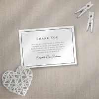 Minimalist Bereavement Funeral Thank You Card