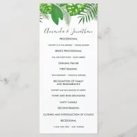 Watercolor Hawaiian Aloha Luau Wedding Program