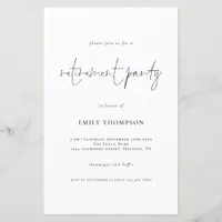 Budget Simple Script Retirement Party Invite