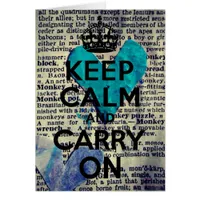 Keep Calm and Carry On Mixed Media Hearts