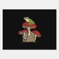 Frog Mushroom Cottagecore Classic Retro Appeal Sign