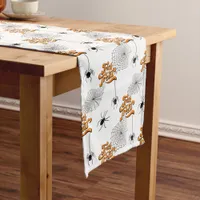 Trick or Treat Typography w/Spiders Pattern ID680 Short Table Runner