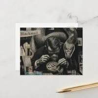  Blackmail Mixed Media Collage Postcard
