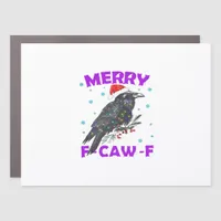 Funny Crow Christmas Classic Vintage Style Car Magnet