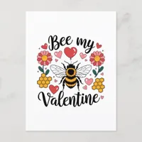 Punny Bee my Valentine Postcard