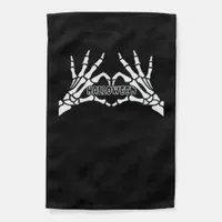 Halloween Skeleton Heart Hands Retro Style Garden Flag