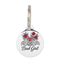 Bgm Bad Girl II Skeleton Heart Hands Edgy Vibe Pet ID Tag