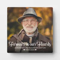 Forever in our Hearts Typography Memorial Photo Plaque