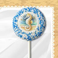 Soft Pastel Ocean Coastal Seahorse Wedding  Chocolate Covered Oreo Pop