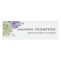 Watercolor Desert Cactus Succulents Name Tag