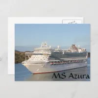 MS Azura Cruise Ship Close-Up on Antigua Postcard